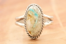 Native American Jewelry Genuine Boulder Turquoise Ring